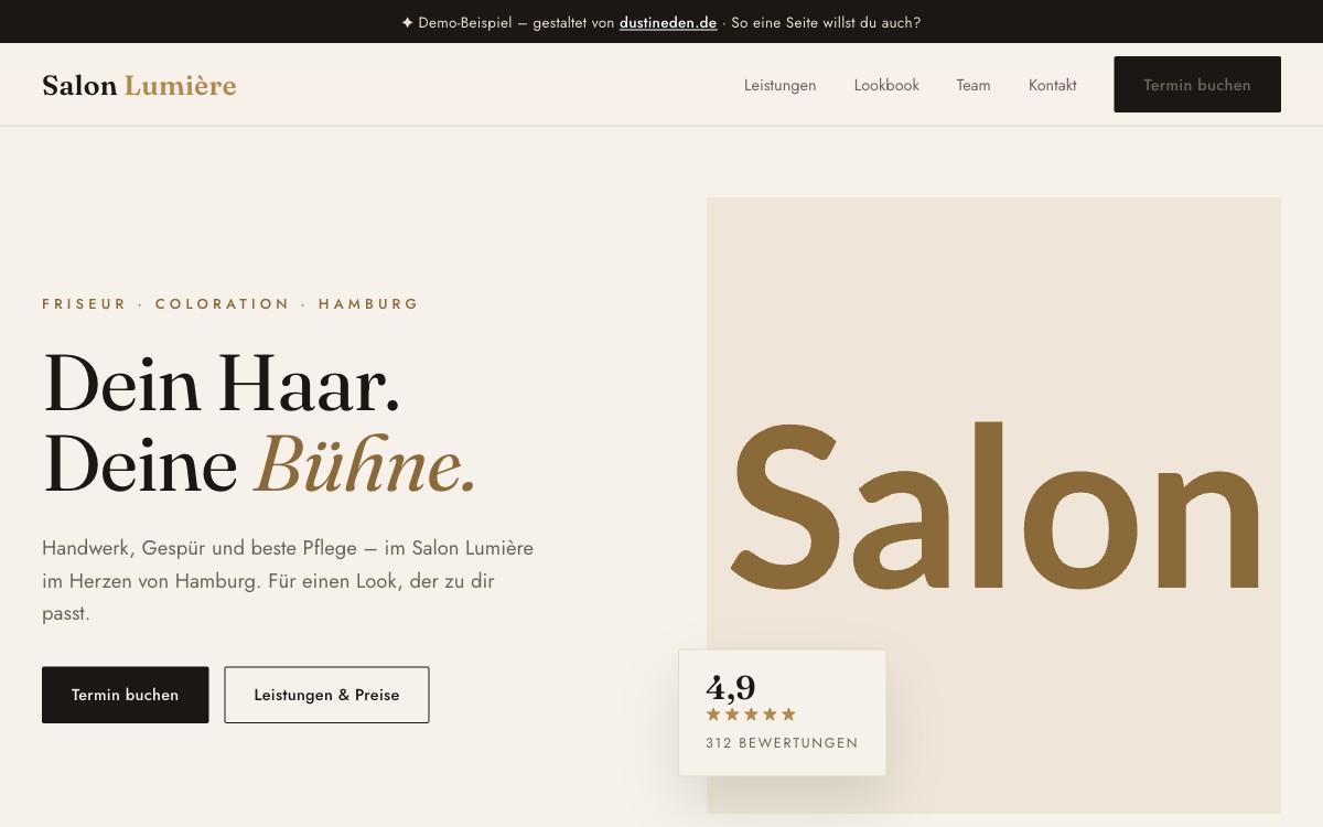 Vorschau der Demo-Website Salon Lumière