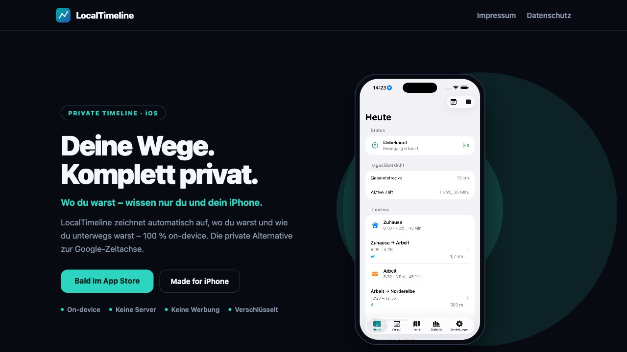 Vorschau der Website LocalTimeline