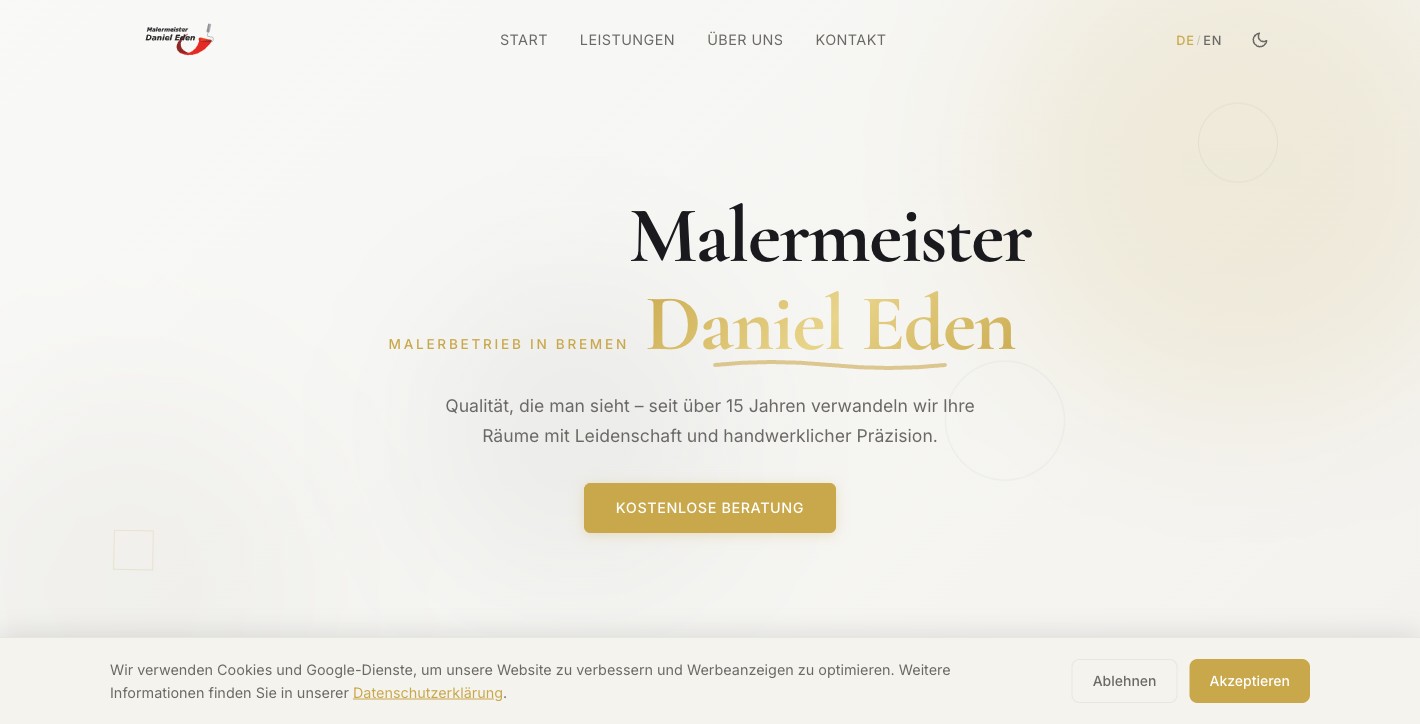 Vorschau der Website Maler Eden